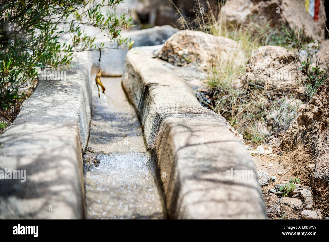Nahaufnahme des Wasser-Delivery-System auf Saiq Plateau in Oman Stockfoto