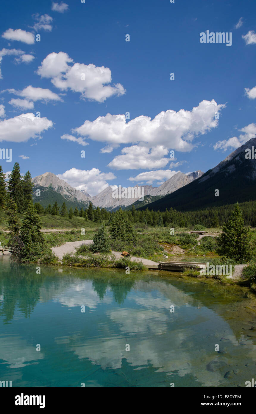 Die Tinte Töpfe, Johnston Canyon, British Columbia, Kanada Stockfoto