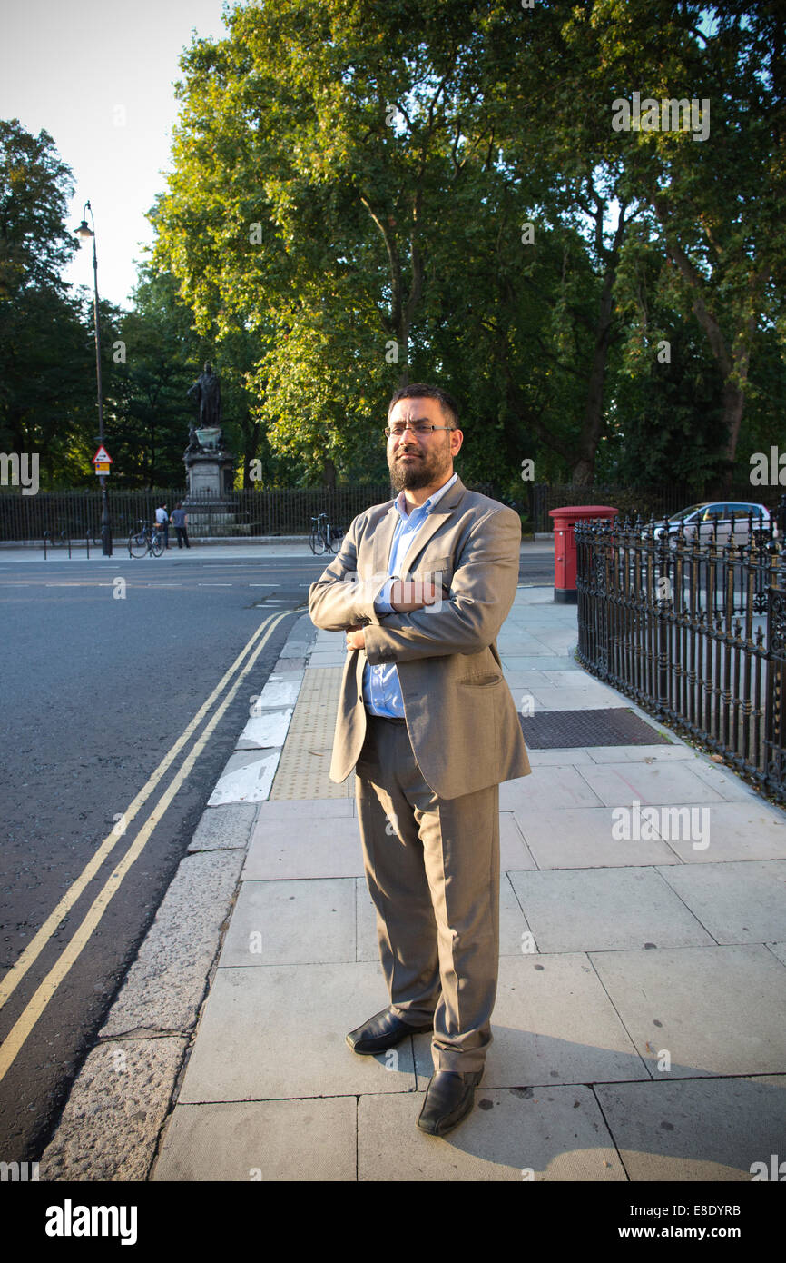 Usama Hasan, senior Researcher am Quilliam Foundation und ehemaligen islamischen Extremisten, London, England, UK Stockfoto