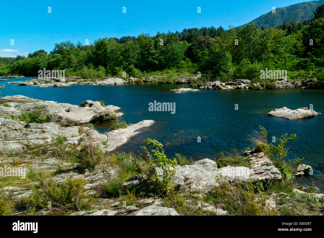 Der Chassezac, Fluss in Ardeche Rhone Alpes, Frankreich Stockfoto