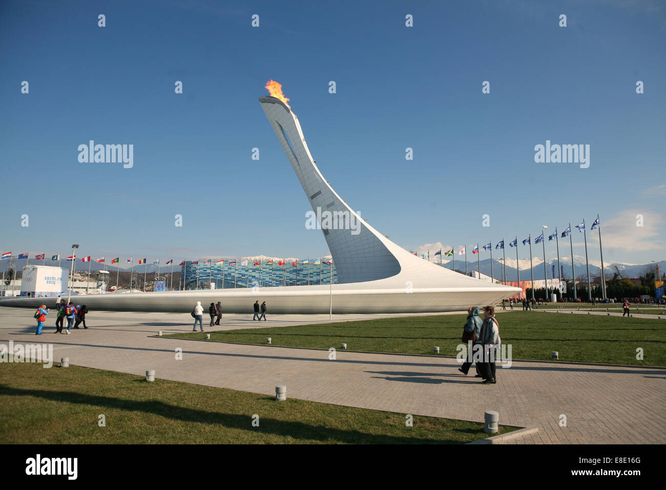 Sotschi Medals Plaza Olympische Flamme Winter Olympiade Sotschi 2014 Russland Stockfoto