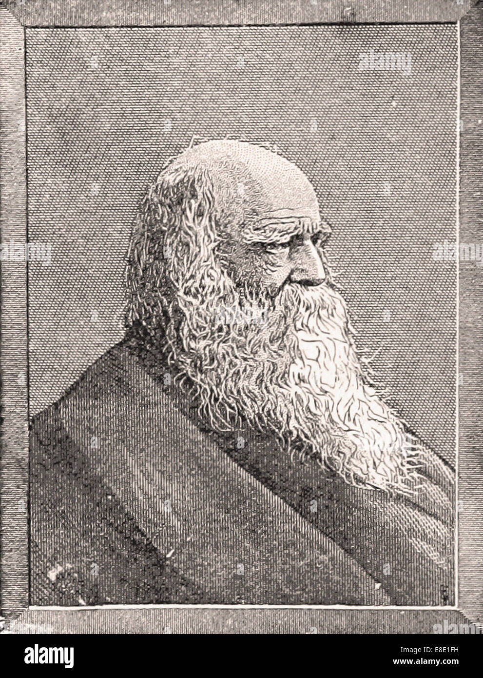 Porträt von William Cullen Bryant-Gravur - XIX. Jahrhundert Stockfoto