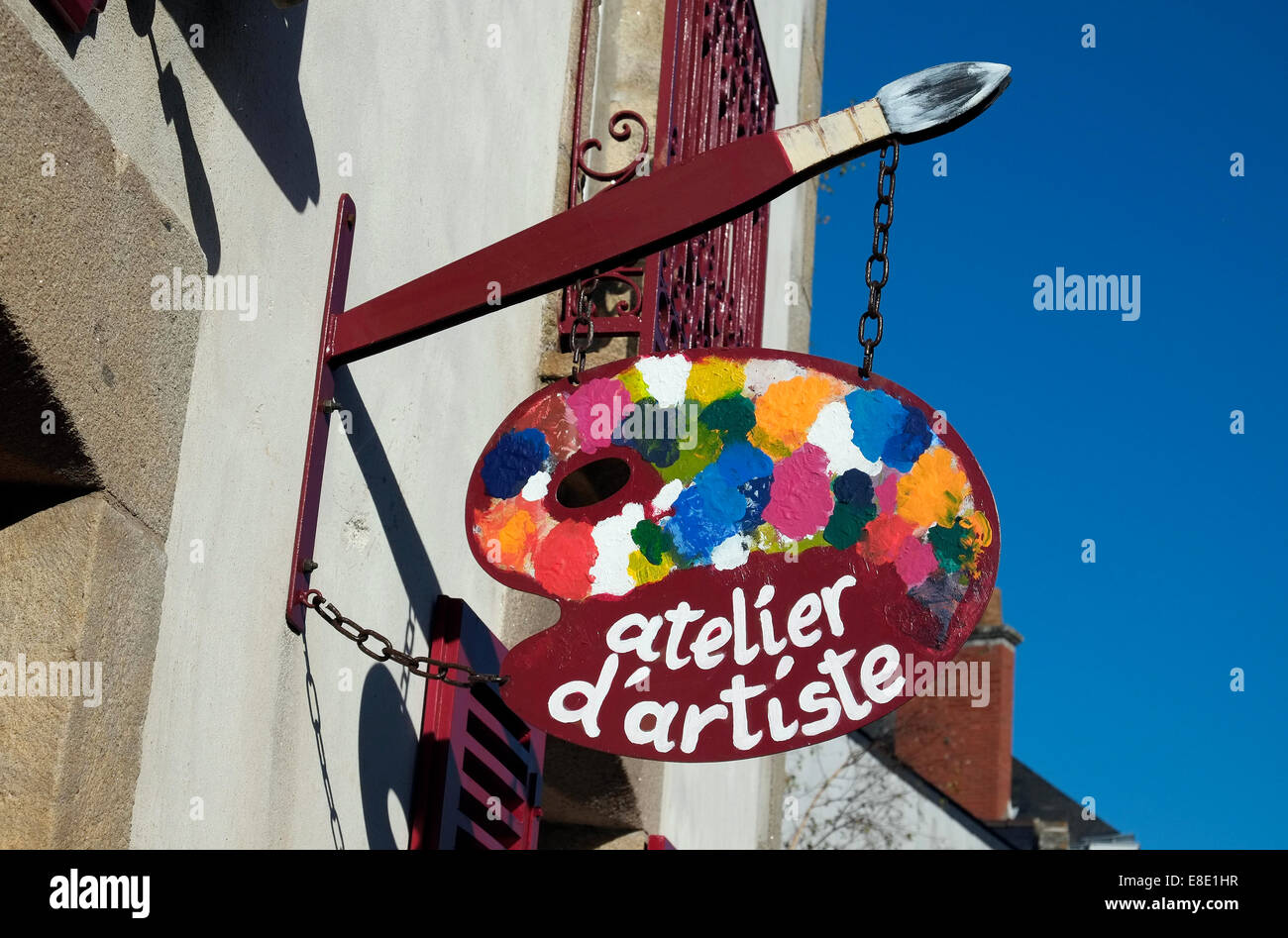 Kunst Galerie Zeichen, Batz-Sur-Mer, Loire Atlantique, Frankreich Stockfoto