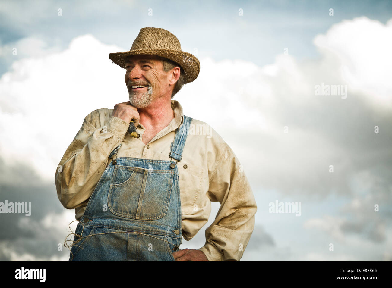1930er Jahren Landwirt lächelnd Stockfoto