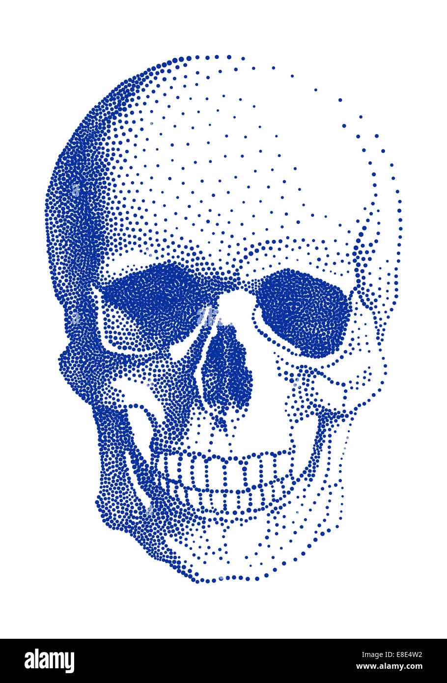 Abbildung blau menschlicher Schädel Stockfoto