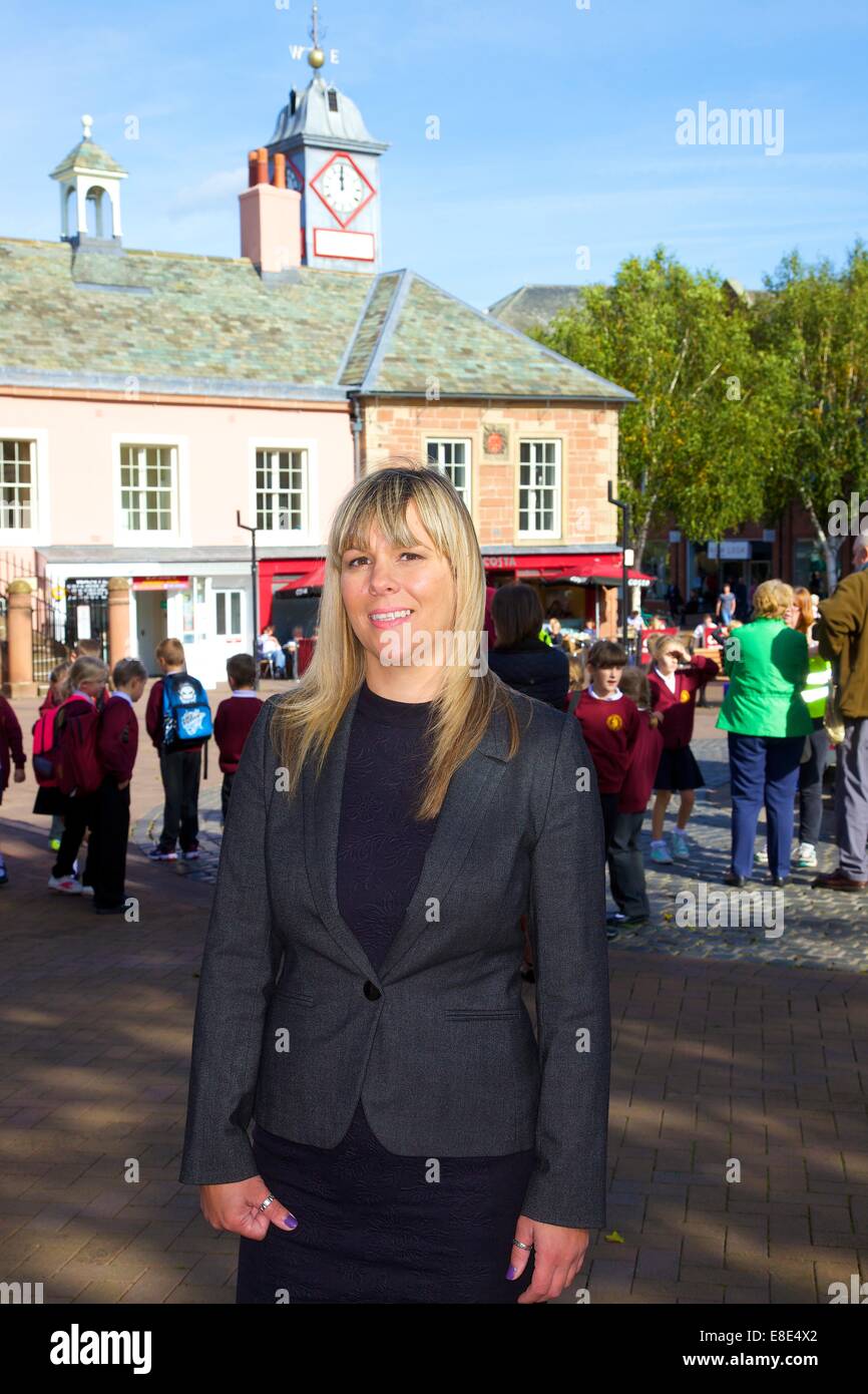 Lee Sherriff, Carlisle Labours prospektive Parlamentskandidatin. Carlisle, Cumbria, England, Vereinigtes Königreich. Stockfoto