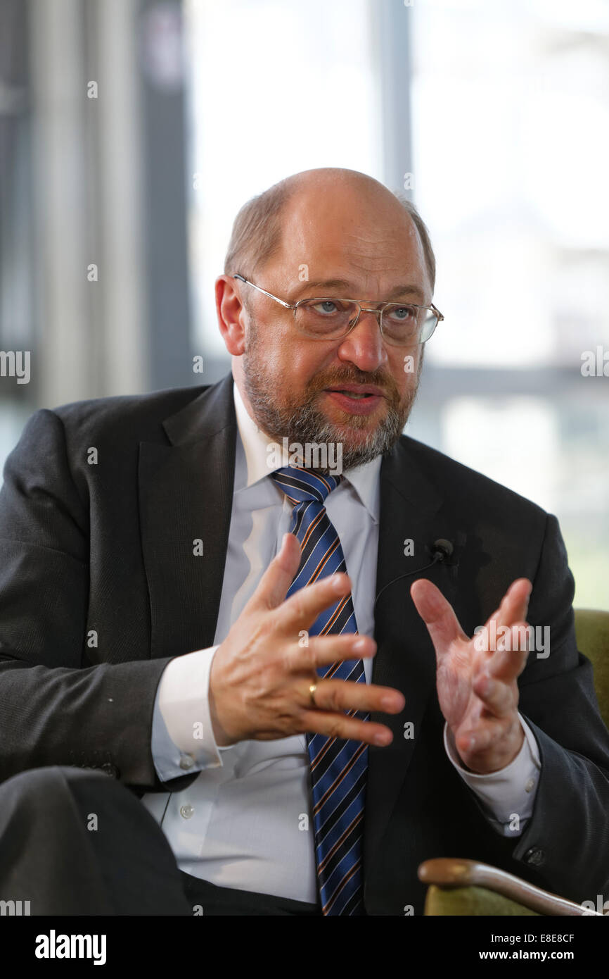 Berlin, Deutschland, Martin Schulz, SPD, im Gespräch mit der Initiative geht auch Anders Stockfoto