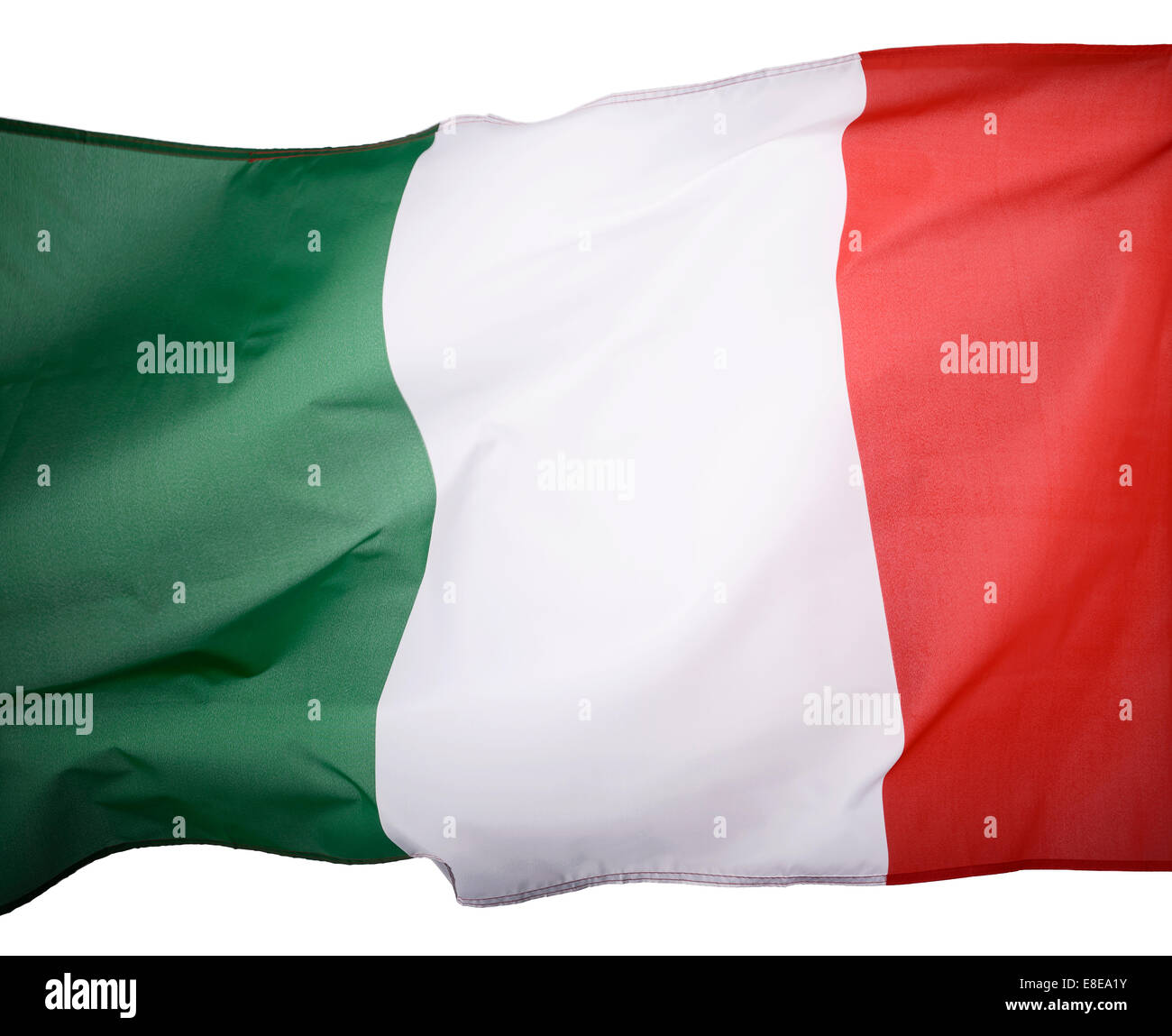 Nahaufnahme Detail von einer italienischen Flagge Stockfoto