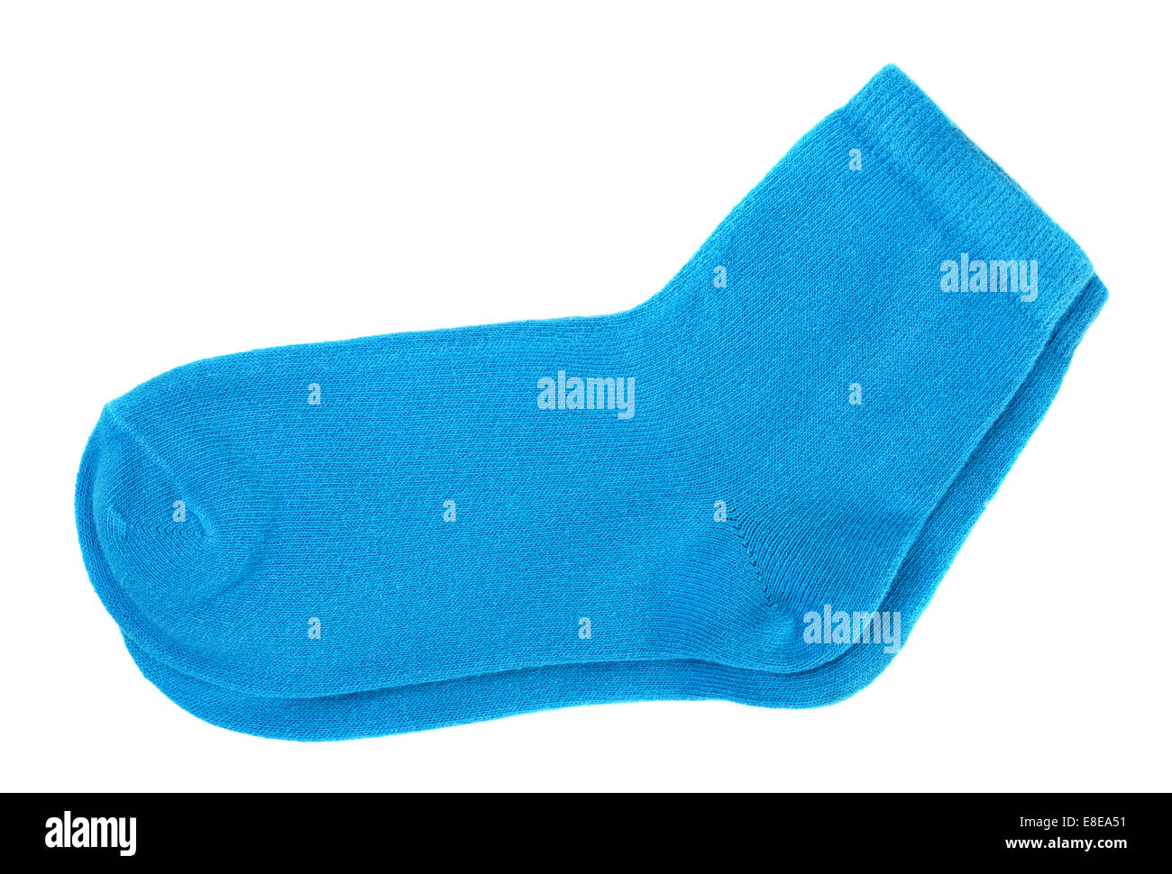 Paar blauer Baumwolle Socken isoliert auf weiss Stockfoto