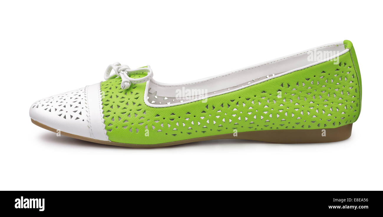 Einzelne Pumpe Lederschuh isoliert auf weiss Stockfoto