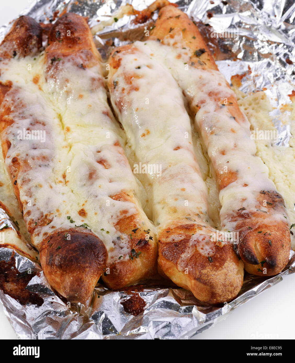 Frischkäse und Knoblauch-Brot-Sticks Stockfoto