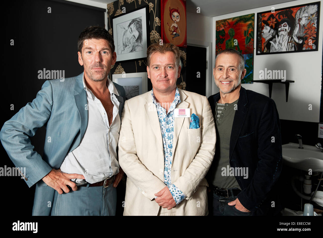 Michel Roux Jr., James Pembroke & Russell Norman in der Londoner Soho literarische Festival Soho (R/L) Stockfoto