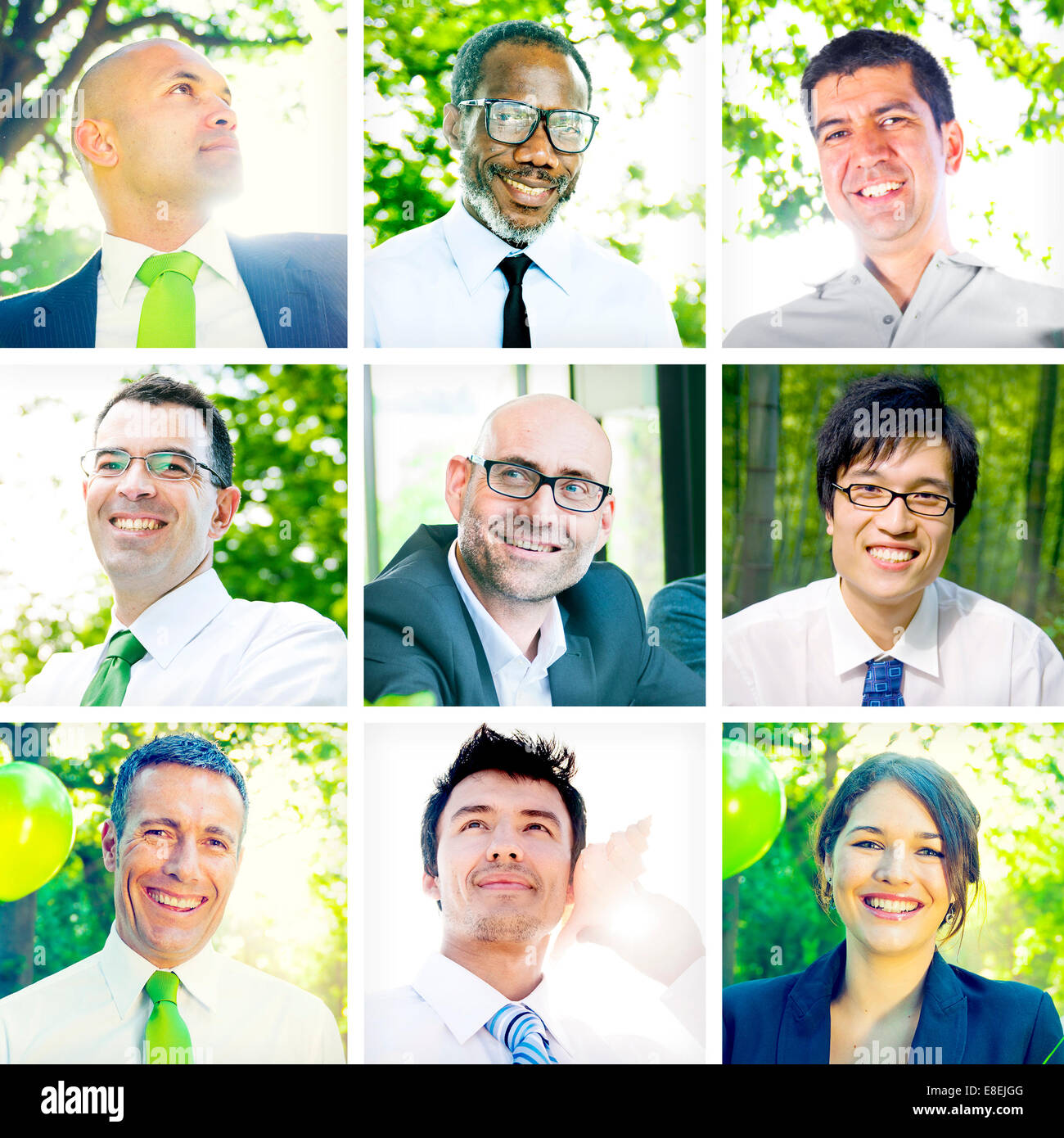 Porträt des multiethnischen Geschäftsleute im freien Stockfoto