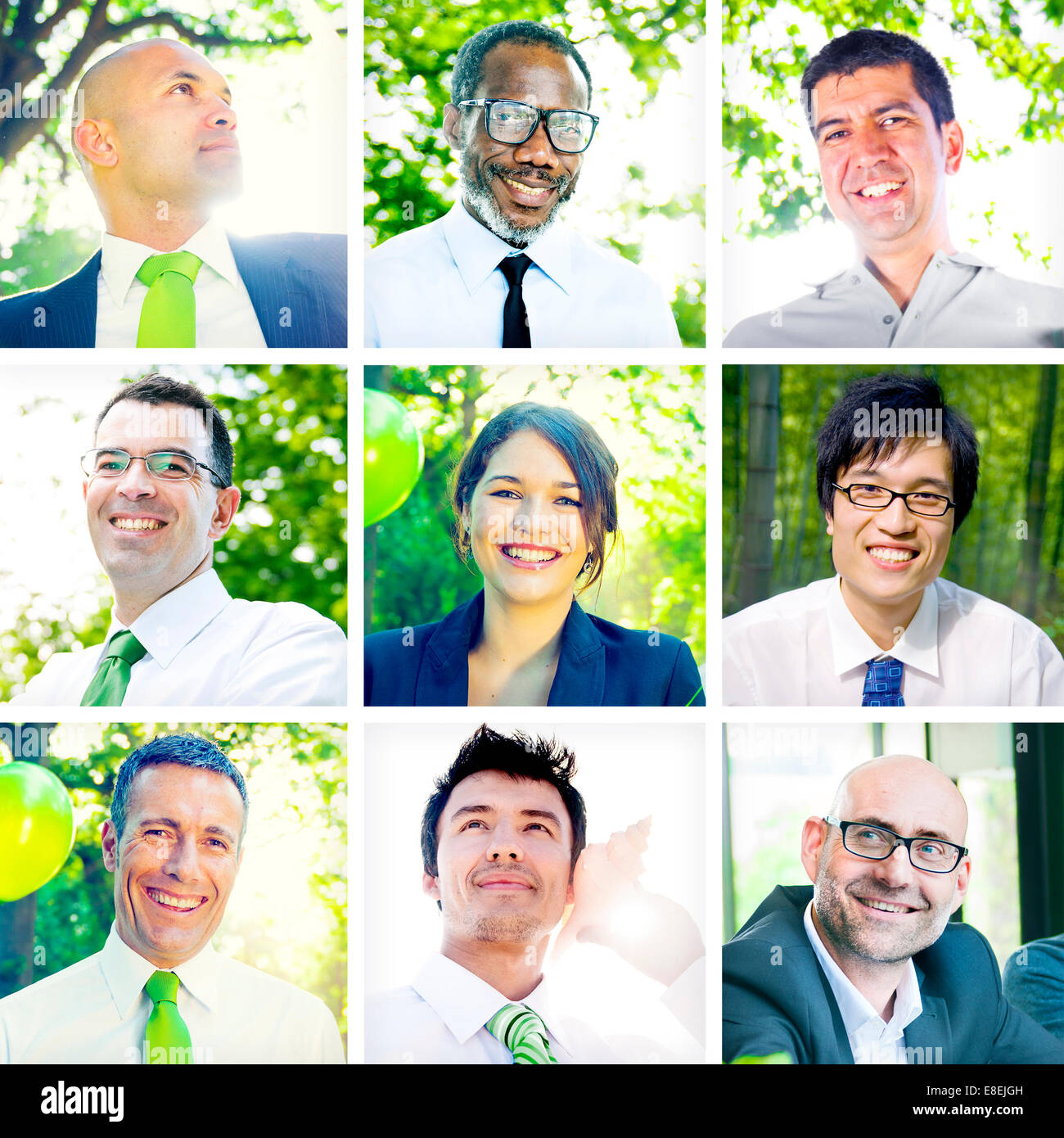 Porträt des multiethnischen Geschäftsleute im freien Stockfoto