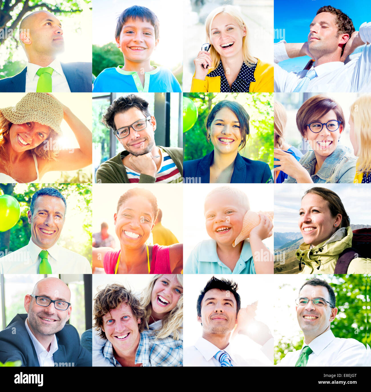 Porträt des multiethnischen vielfältige fröhliche Menschen Stockfoto