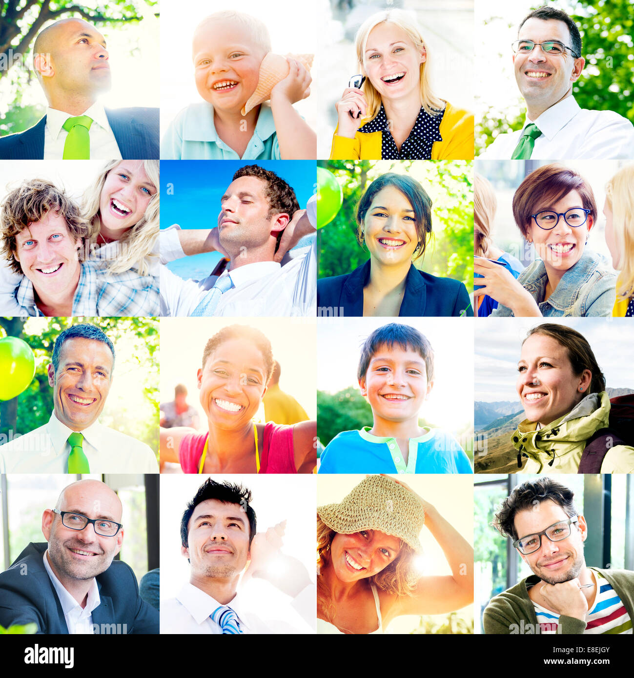 Porträt des multiethnischen vielfältige fröhliche Menschen Stockfoto