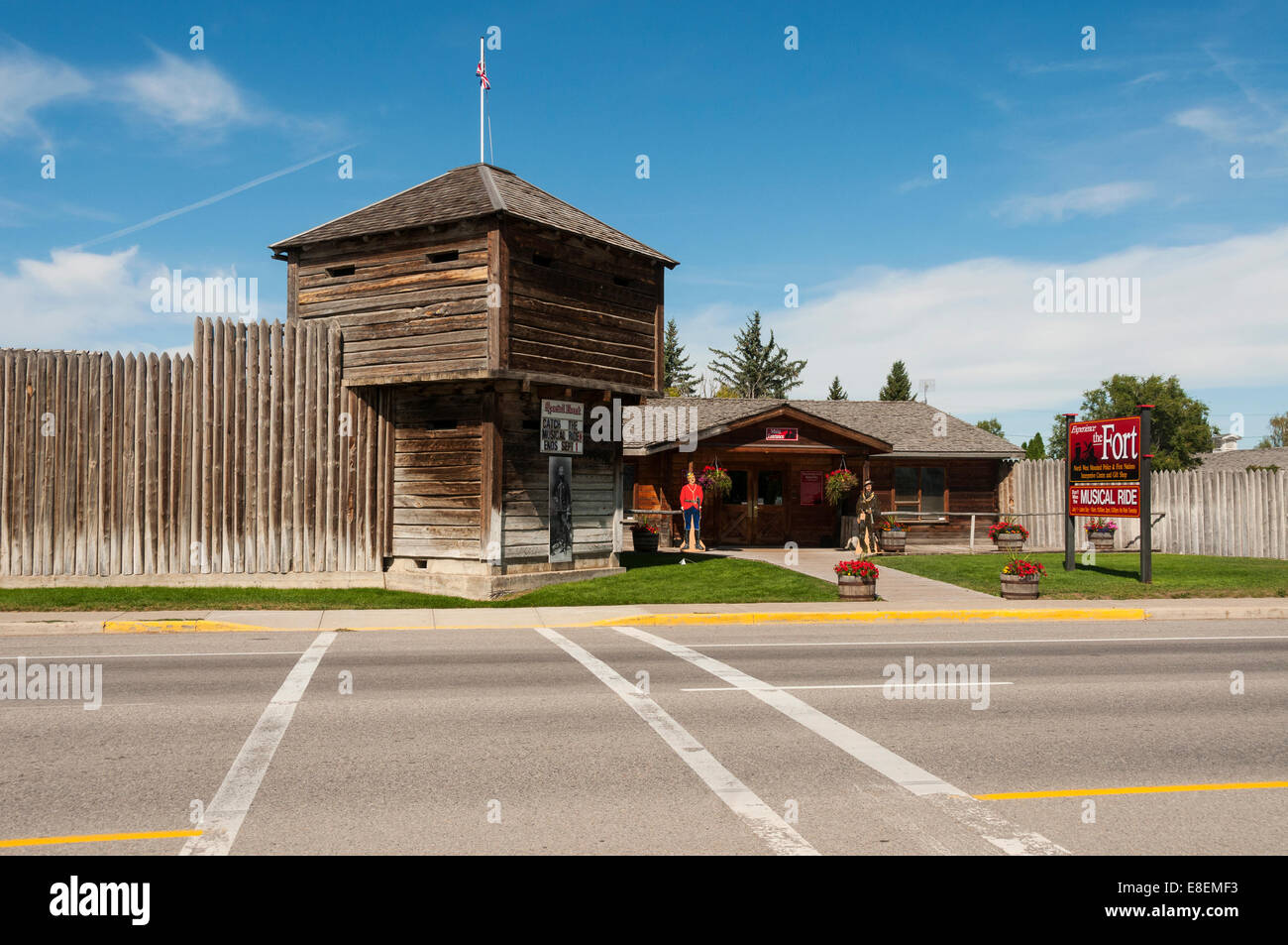 Elk203-6791 Kanada, Nordwesten, Fort Macleod, Alberta montiert Fort Polizeimuseum Stockfoto