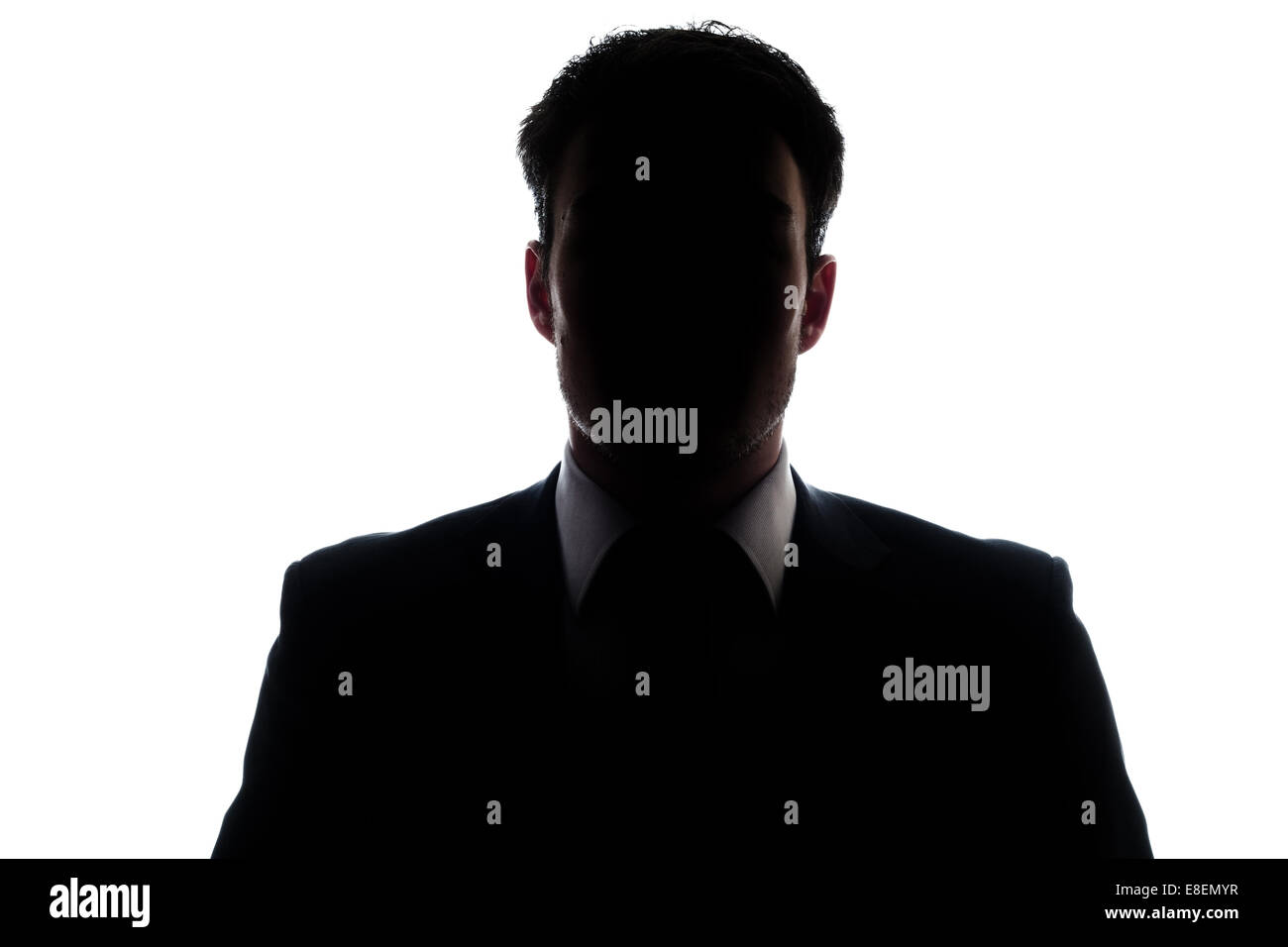 Geschäftsmann Porträt Silhouette und eine mysteriöse Gesicht Stockfoto