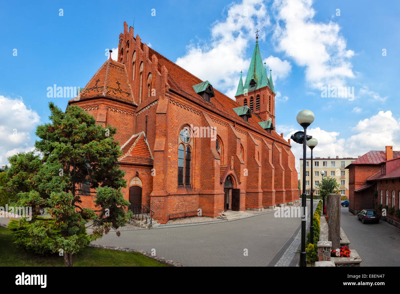 Resurrectionist Gemeinde-Kirche in Kocierzyna, Polen. Stockfoto