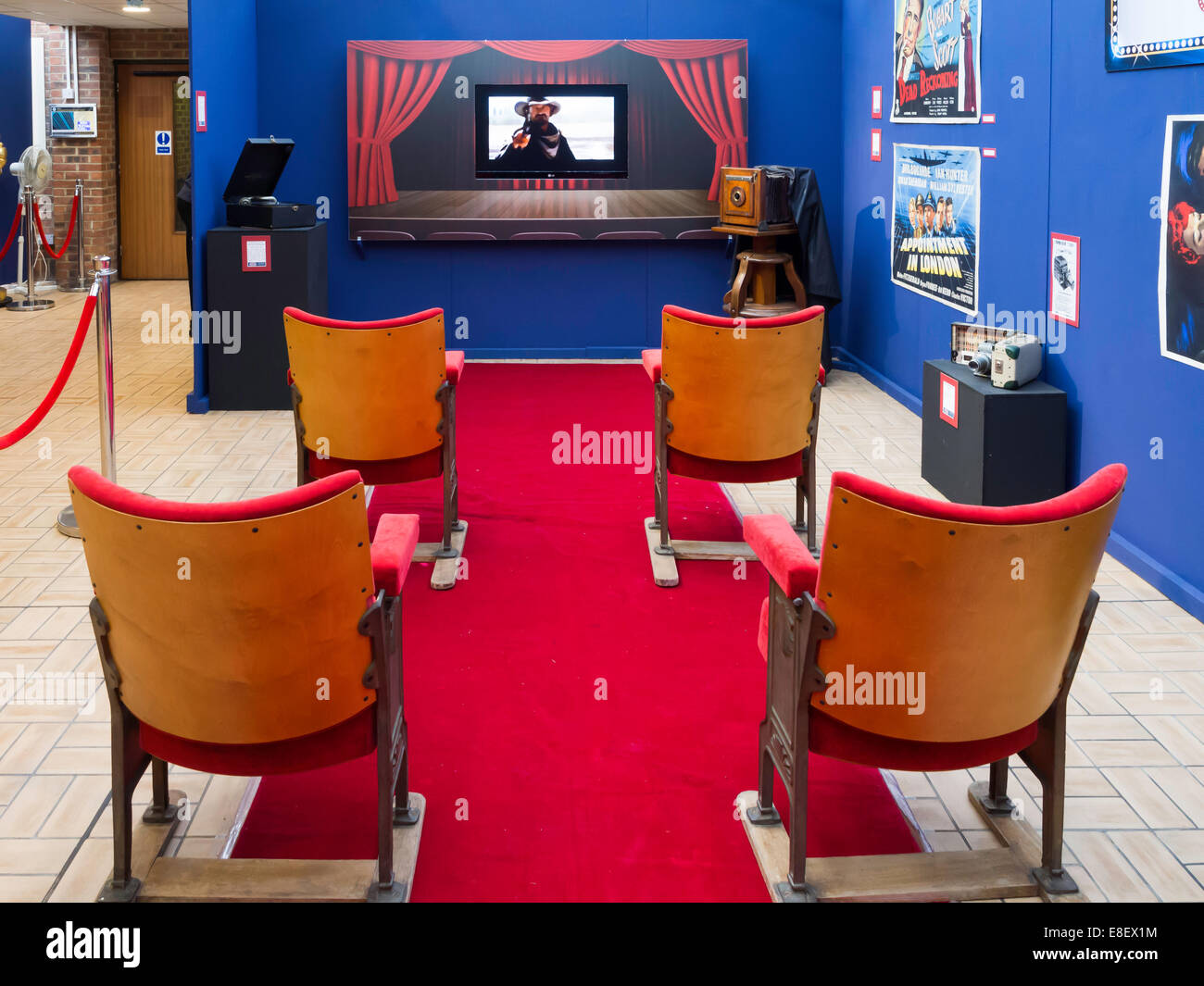 Celebrity Film schätze Ausstellungsdisplay eines frühen Kinos Stockfoto