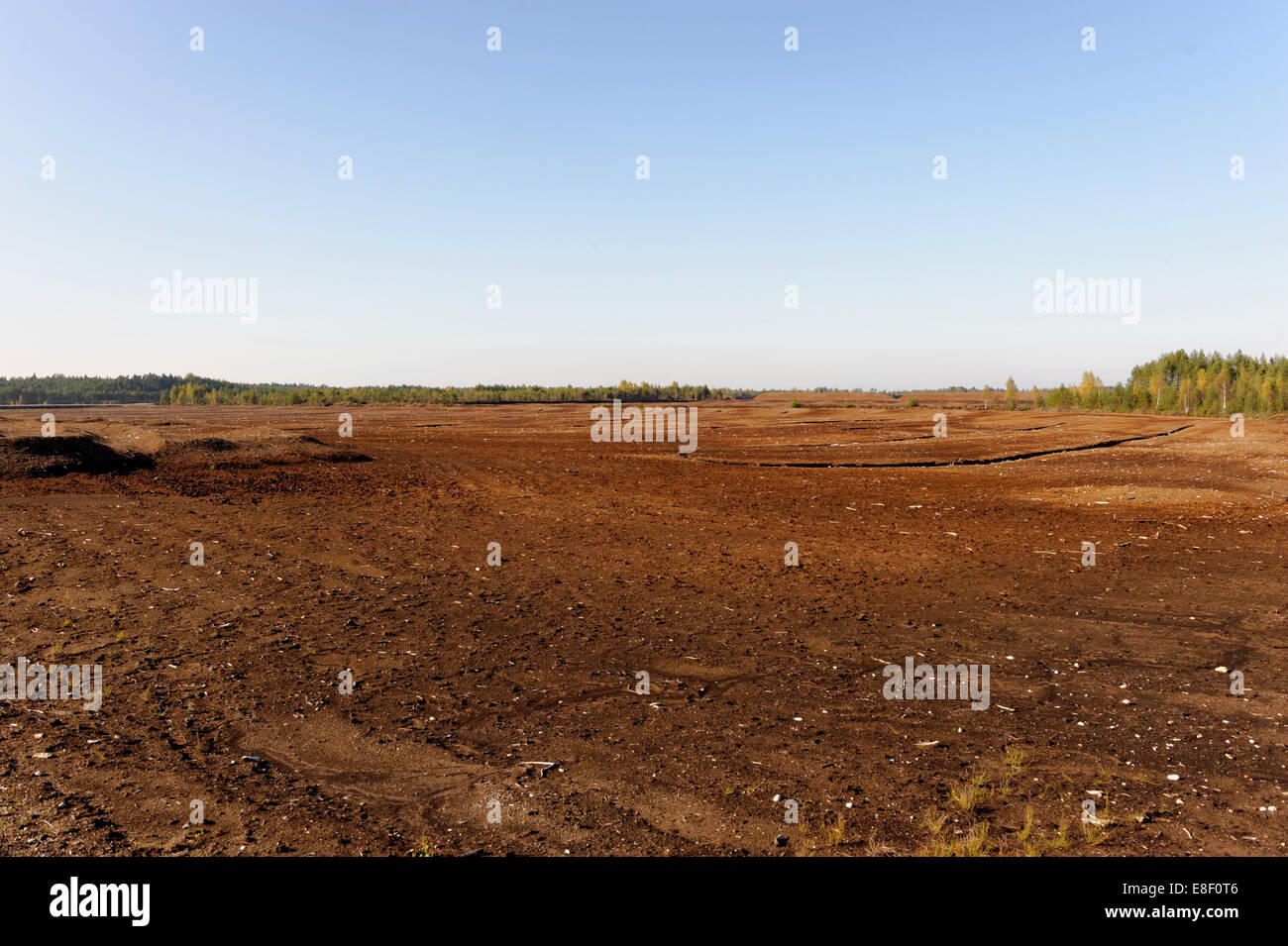 Industrielle Frästorf Produktion in Saara Moor, Estland. Stockfoto