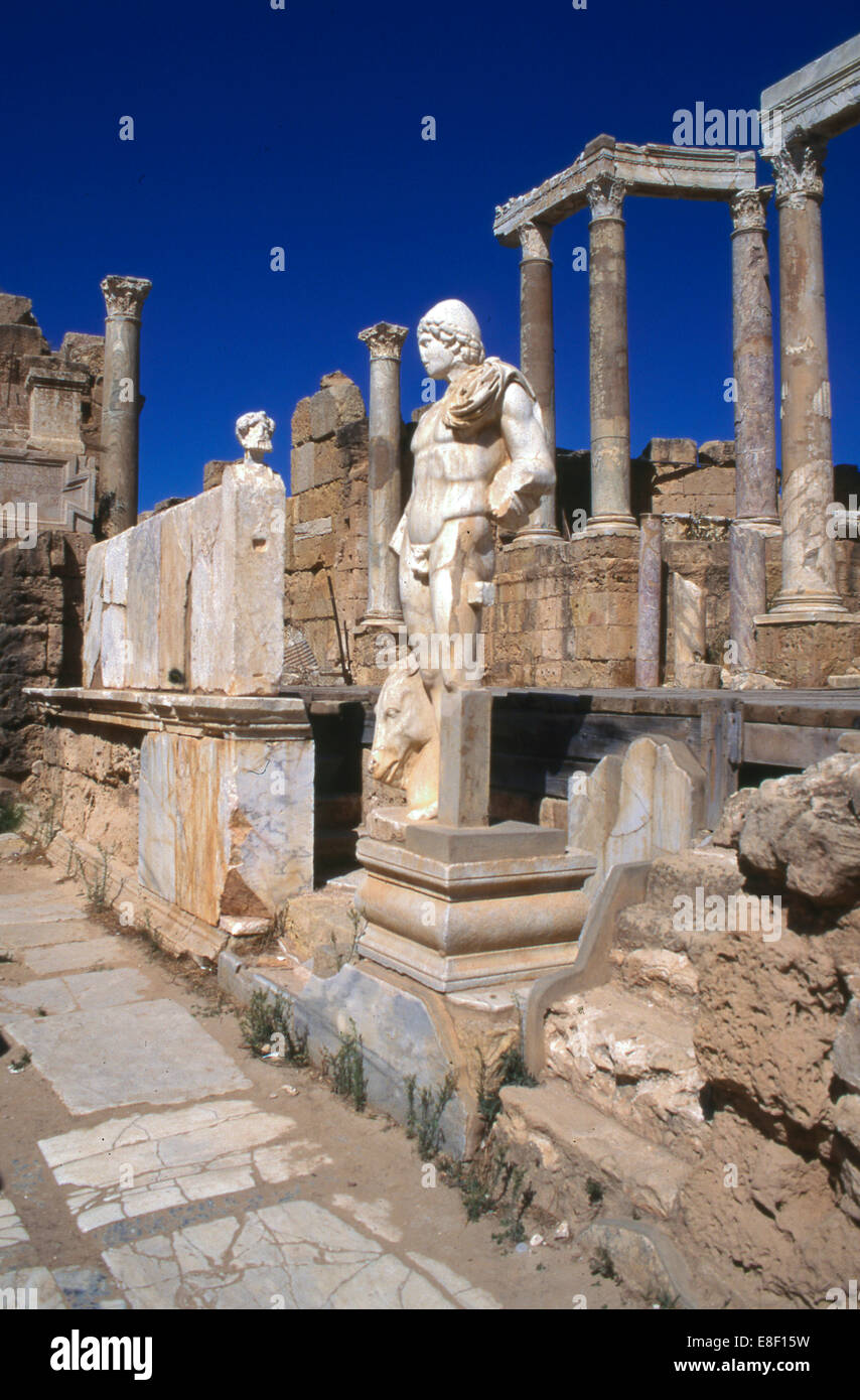 Leptis Magna in Libyen, ca. 3. Jahrhundert n. Chr. Stockfoto