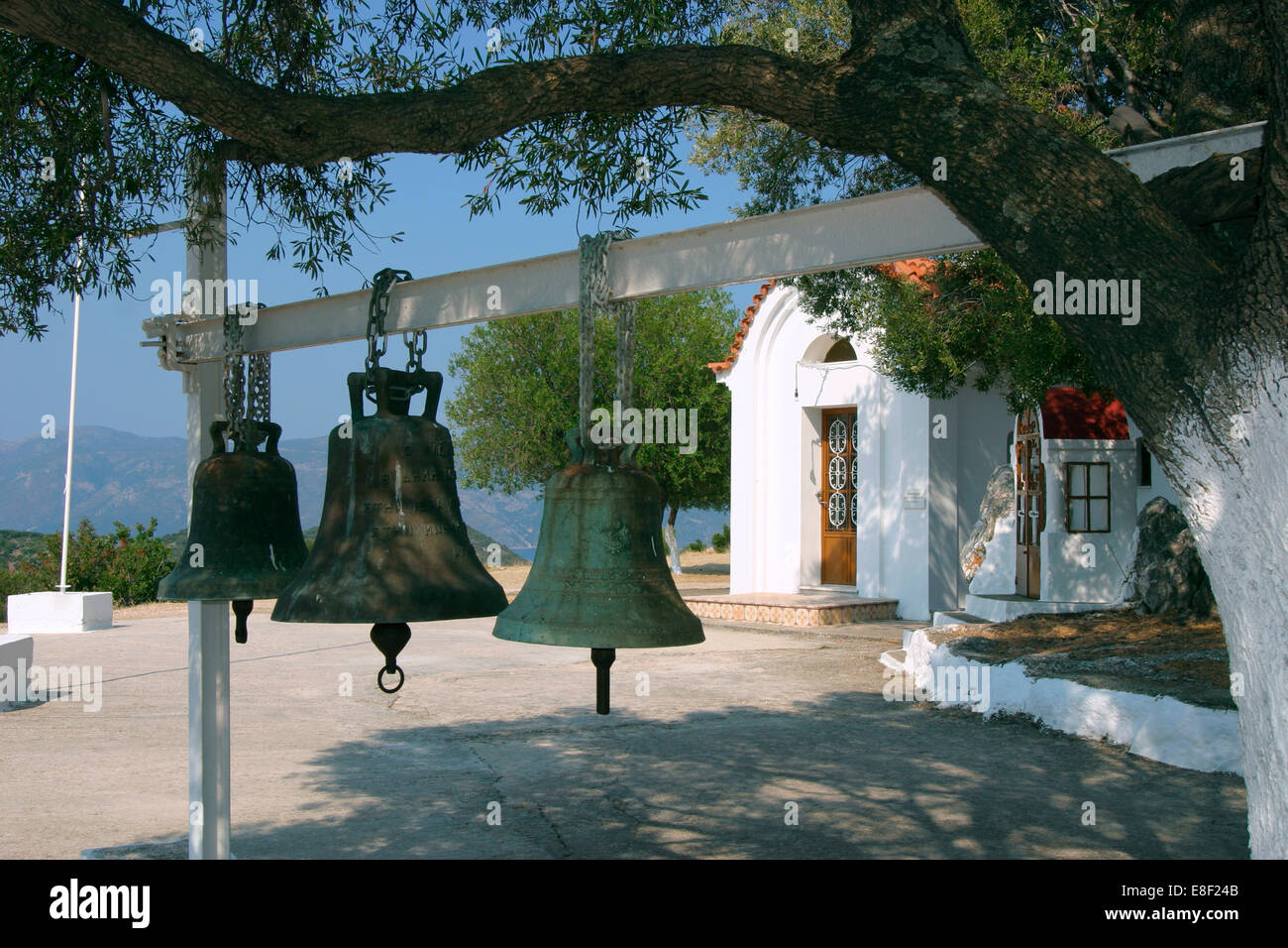 Von alten Glocke Glocken Turm, Kloster Agrilion, Kefalonia, Griechenland Stockfoto
