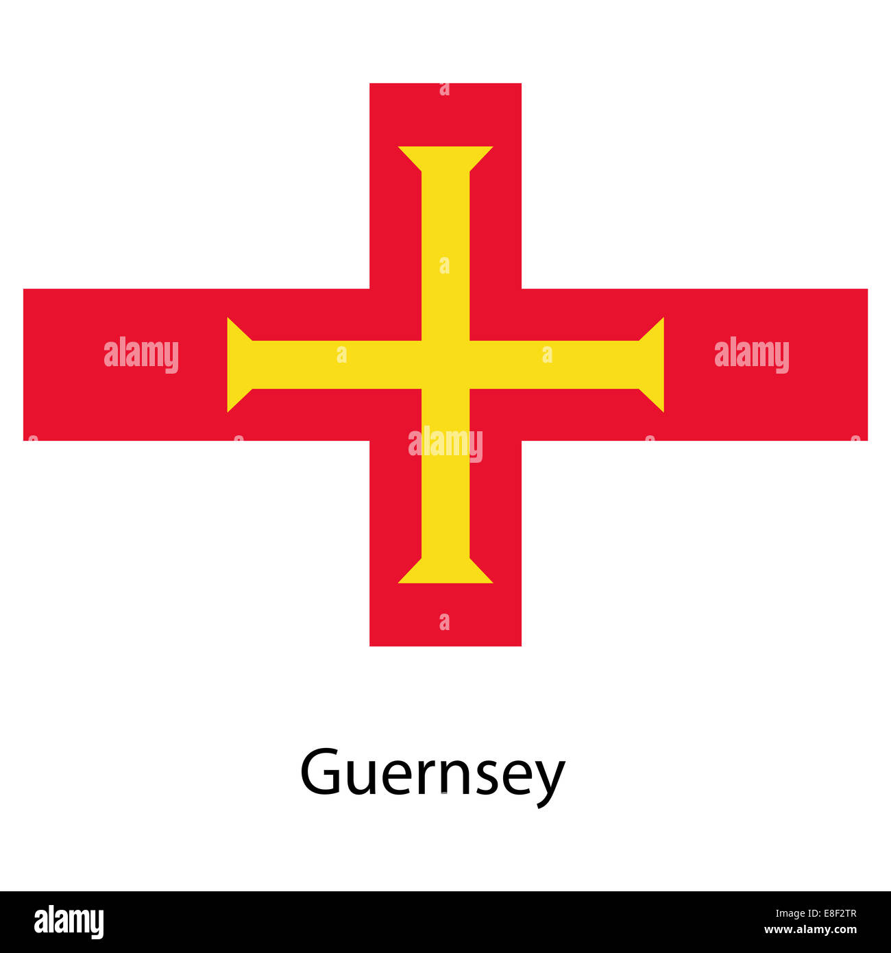 Flagge des Landes Guernsey. Vektor-Illustration. Stockfoto