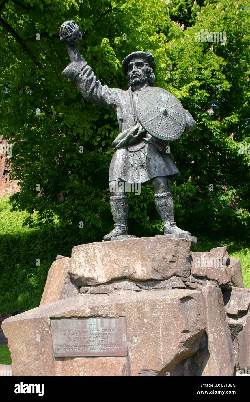 Rob Roy Statue, Stirling, Schottland. Stockfoto