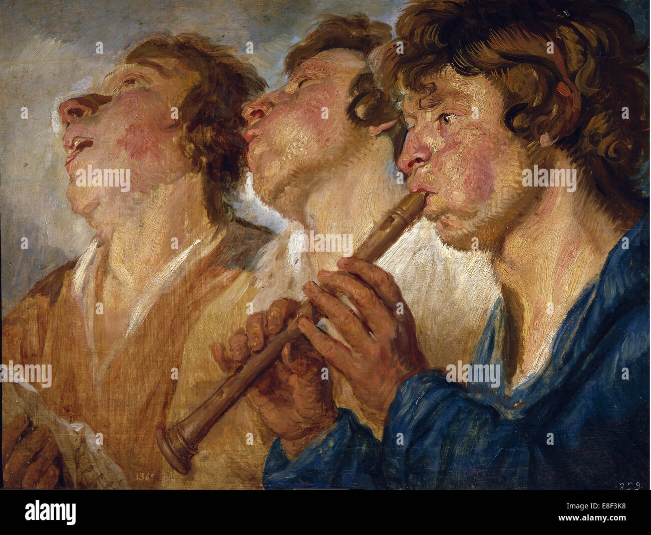 Drei Buskers. Künstler: Jordaens, Jacob (1593-1678) Stockfoto
