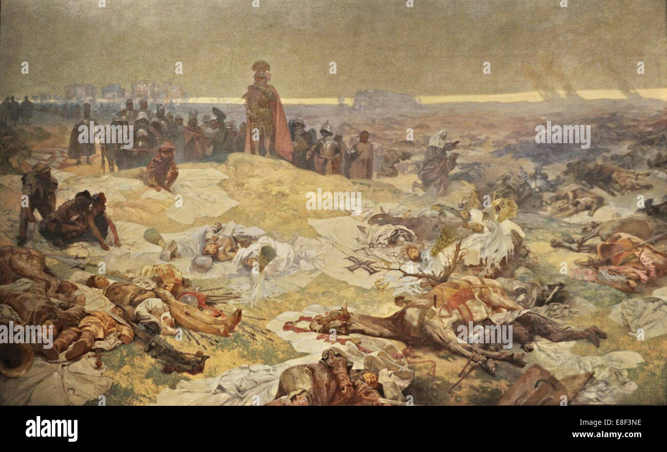Nach der Schlacht von Grunwald. Die Solidarität der Nördlichen Slawen (der Zyklus der Slawischen Epos). Artist: Mucha, Alfons Maria (1860-1939) Stockfoto