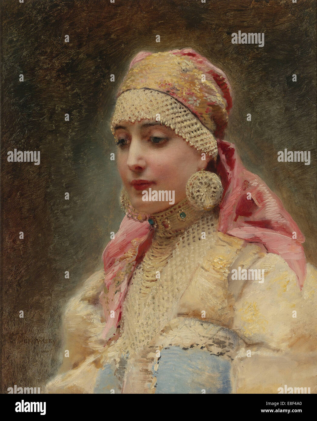Bojar der Frau. Künstler: Makowski, Konstantin Yegorovich (1839-1915) Stockfoto