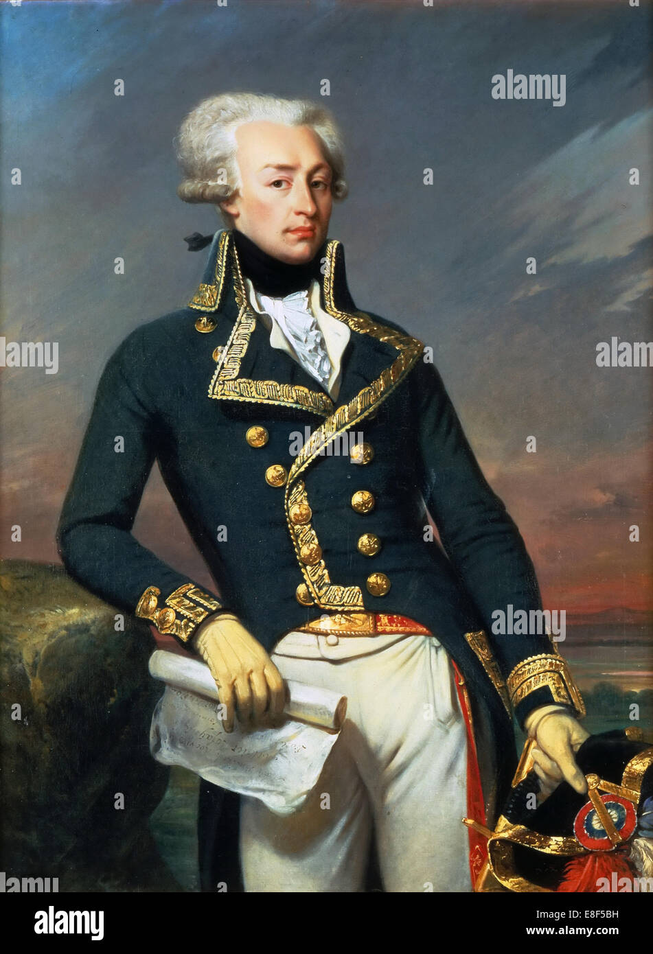 Porträt von Gilbert Motier Marquis de La Fayette (1757-1834), als Generalleutnant, 1791. Artist: Gericht, Joseph-Désiré (1797-1865) Stockfoto