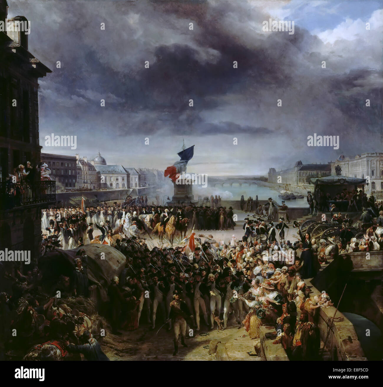 Der Nationalgarde von Paris geht für die Armee September 1792. Künstler: Cogniet, Léon (1794-1880) Stockfoto