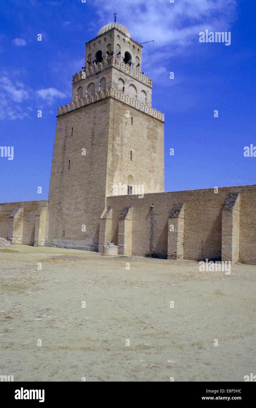 Minarett der großen Moschee, Kairouan, Tunesien. Stockfoto