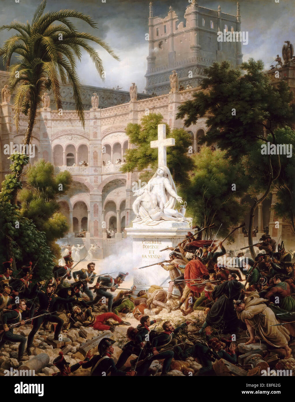 Angriff des Klosters von Santa Engracia, 8. Februar 1809. Künstler: Louis-François Lejeune Baron (1775-1848) Stockfoto