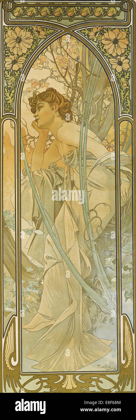 Die Zeiten des Tages: Abend Traum. Künstler: Mucha, Alfons Marie (1860-1939) Stockfoto
