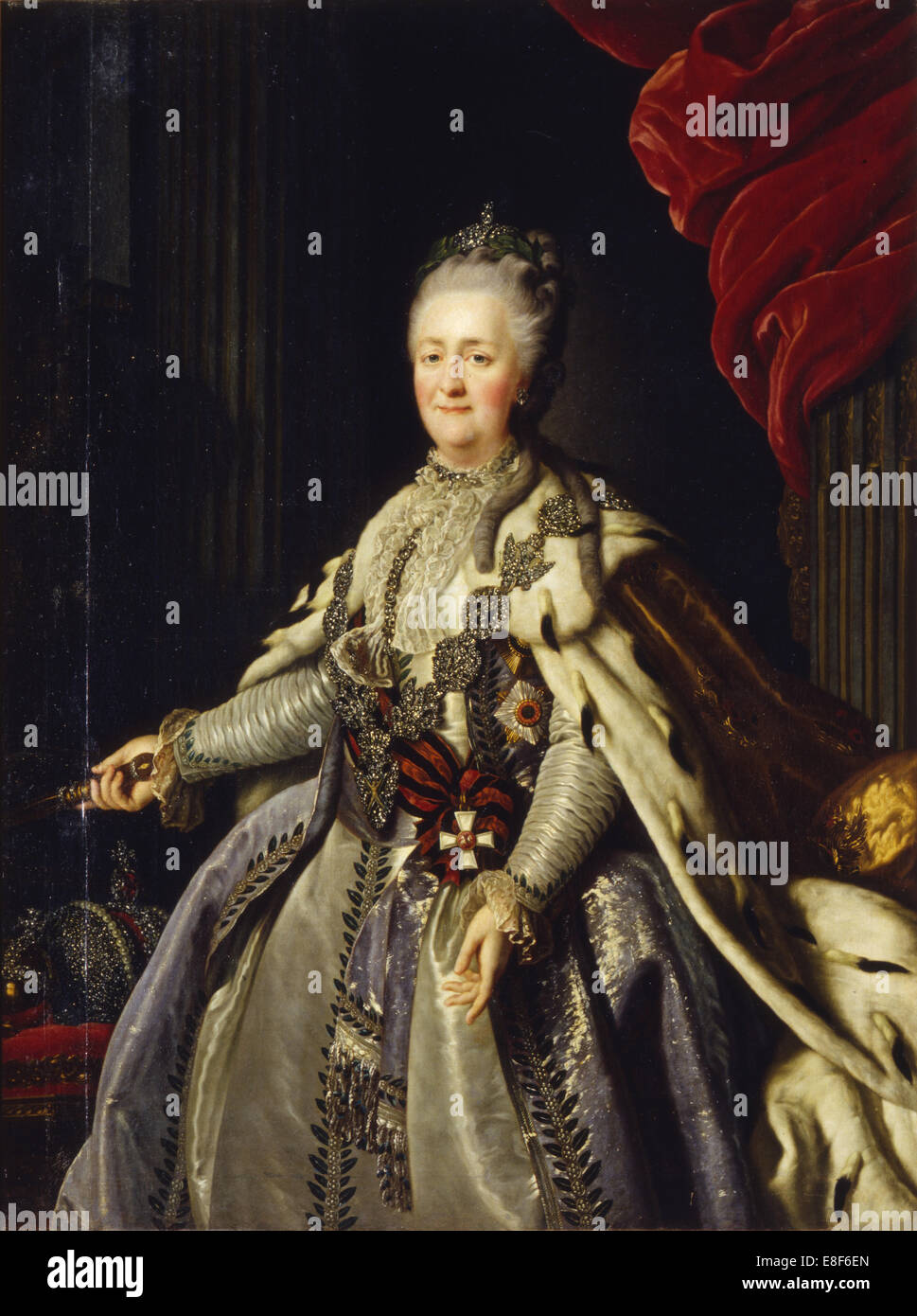 Porträt der Kaiserin Katharina II (1729-1796). Künstler: anonym Stockfoto