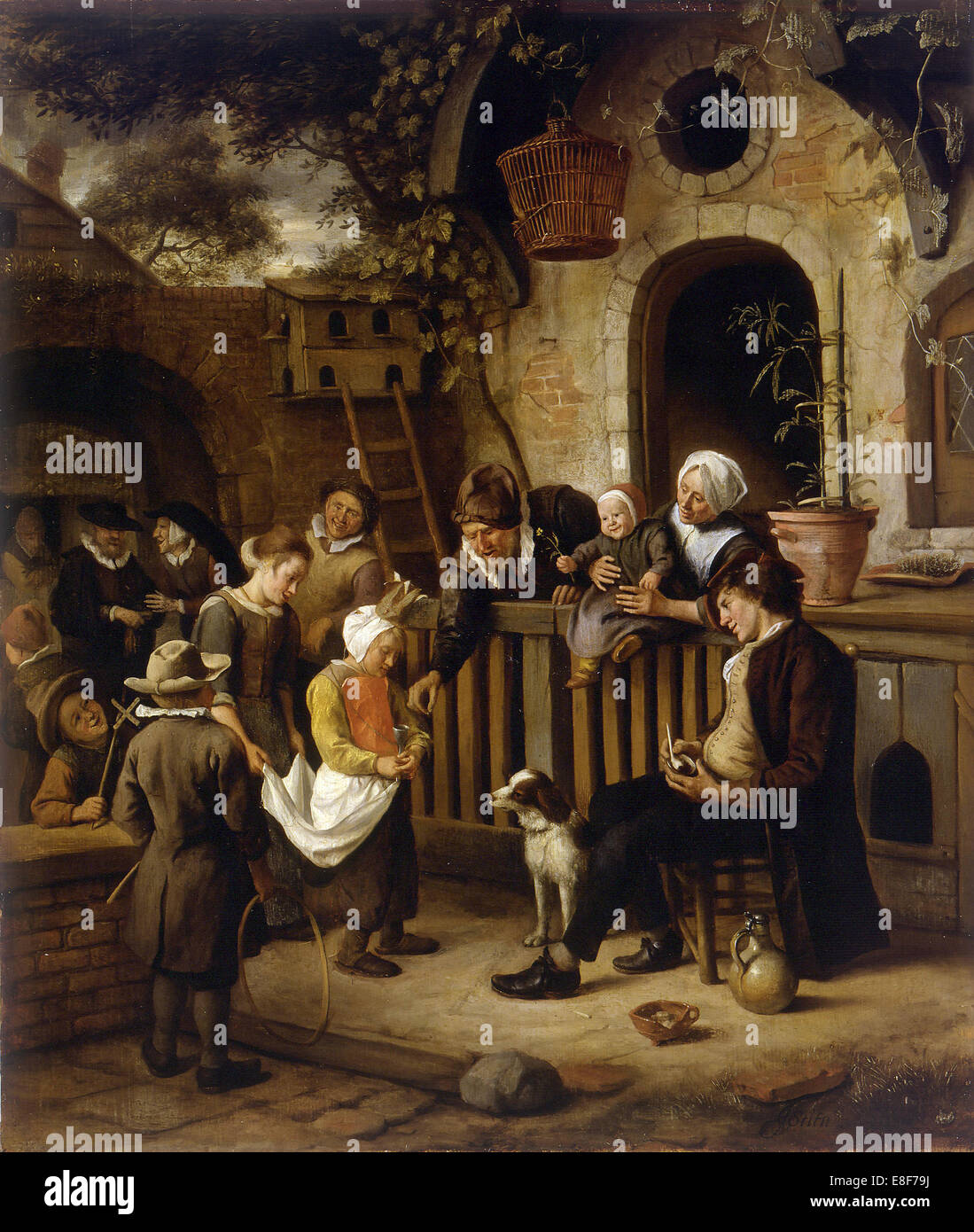 Der kleine Almosen Sammler. Künstler: Steen, Jan Havicksz (1626-1679) Stockfoto