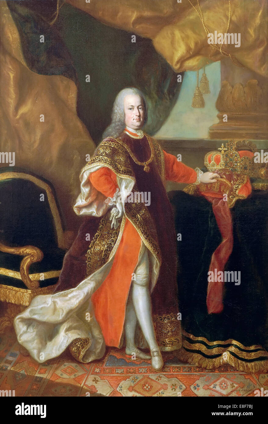Porträt von Kaiser Franz i. von Österreich (1708-1765). Künstler: Maron, Anton von (1733-1808) Stockfoto