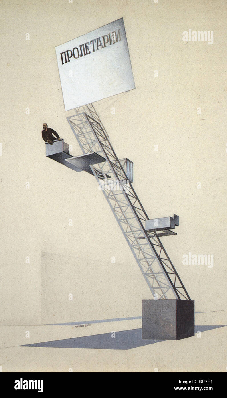 Lenin-Tribune. Künstler: Lissitzky, El (1890-1941) Stockfoto