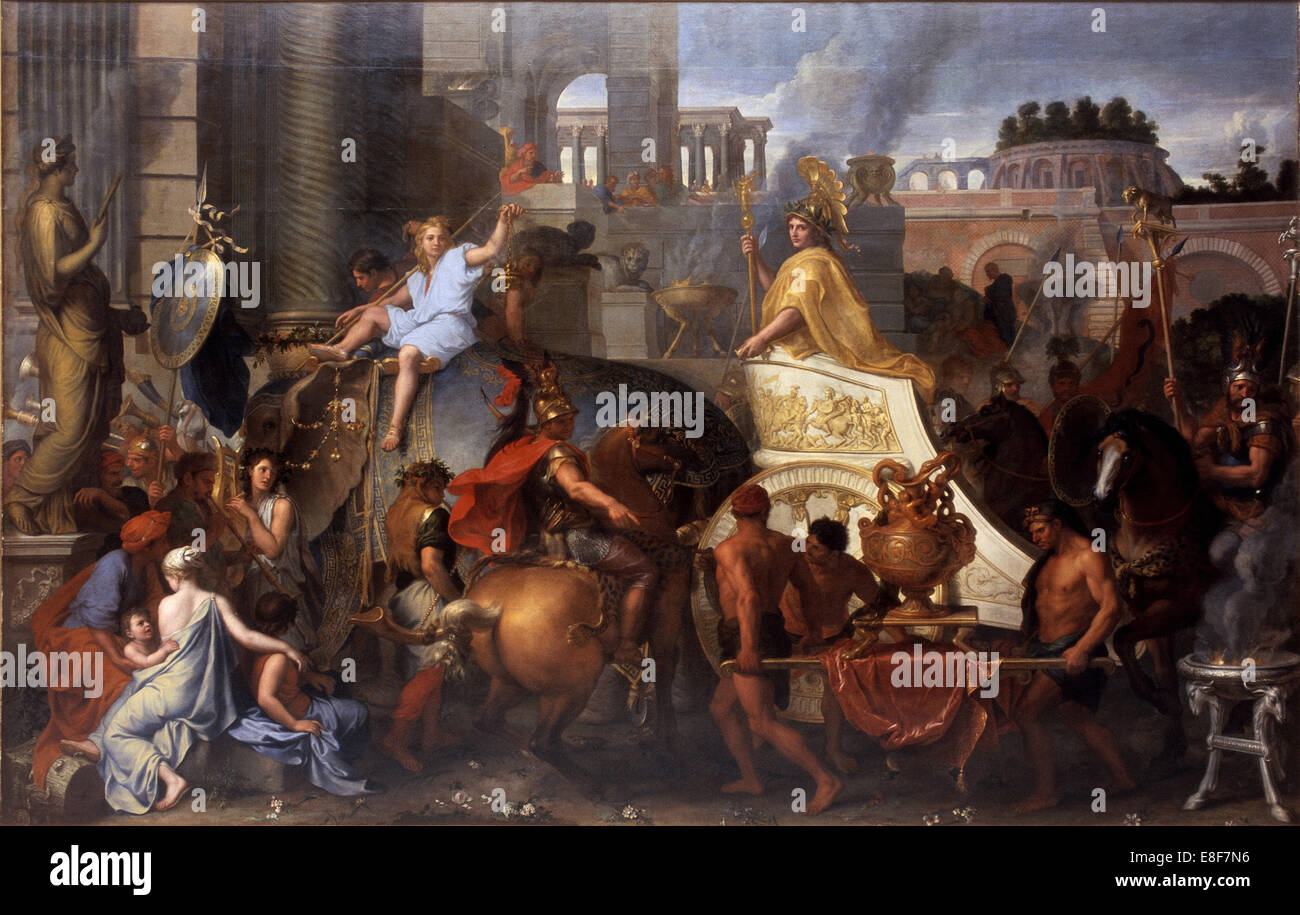 Alexander in Babylon (der Triumph von Alexander dem großen). Künstler: Le Brun, Charles (1619-1690) Stockfoto