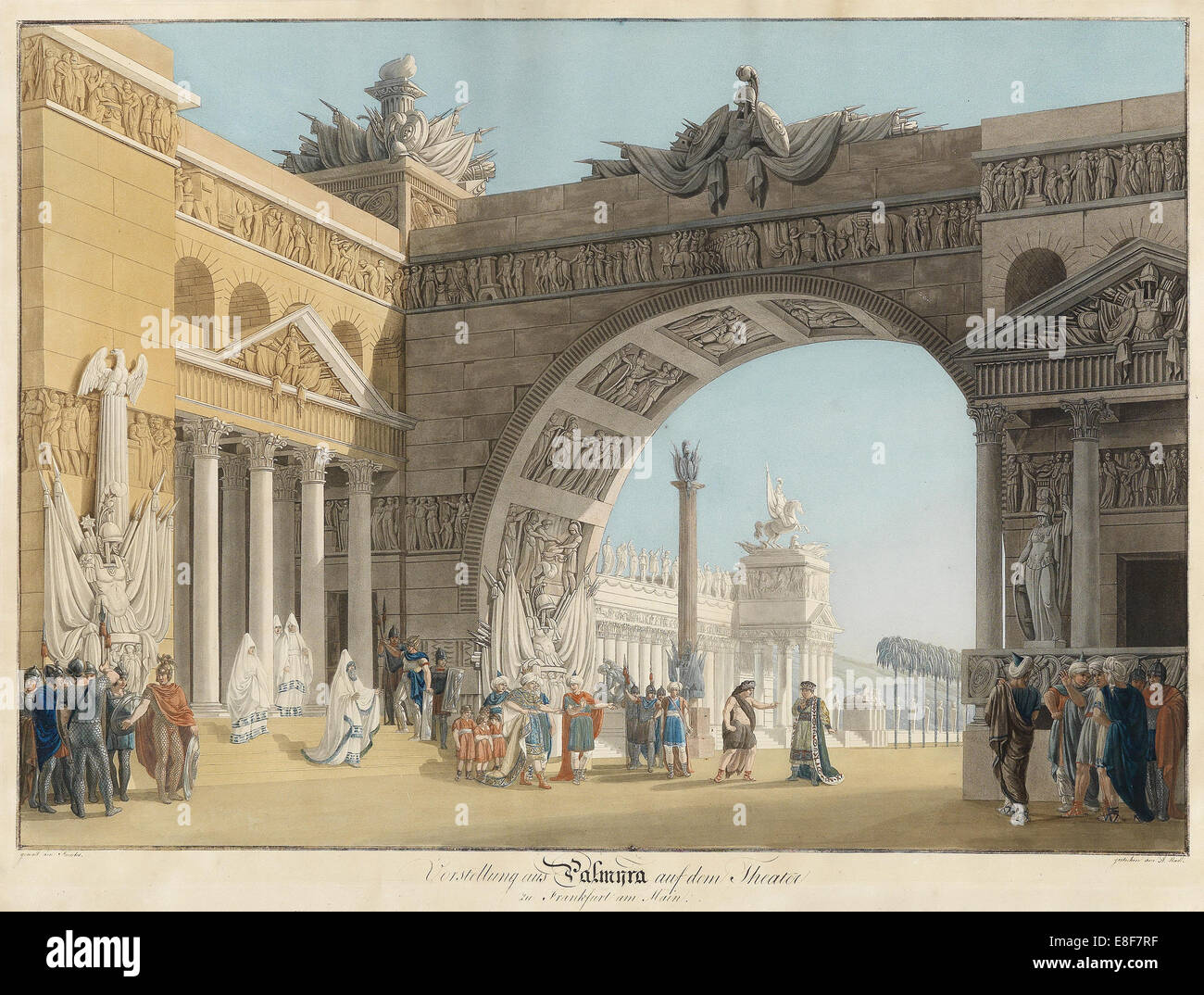 Bühnenbild für die Oper Palmira, Regina di Persia von Antonio Salieri. Künstler: Radl, Anton (1774-1852) Stockfoto