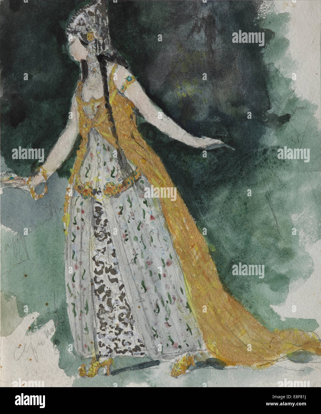 Ljudmila. Kostümbild für die Oper Ruslan und Ljudmila von M. Glinka. Künstler: Serow, Valentin Alexandrowitsch (1865-1911) Stockfoto