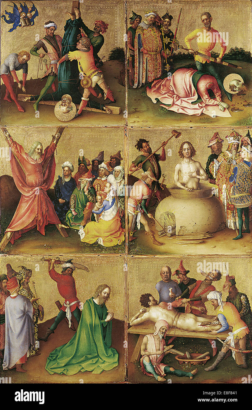 Martyrium der Apostel. Linken Bereich. Künstler: Lochner, Stephan (ca 1400/10-1451) Stockfoto