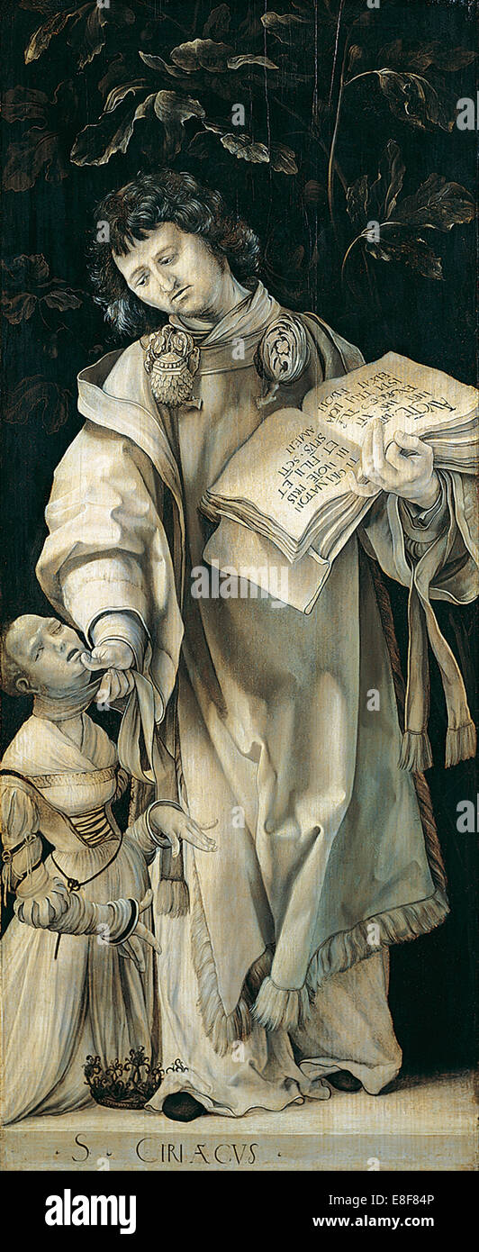 Panel des Heller-Altars St. Cyriacus darstellt. Künstler: Grünewald, Matthias (ca. 1470-1528) Stockfoto