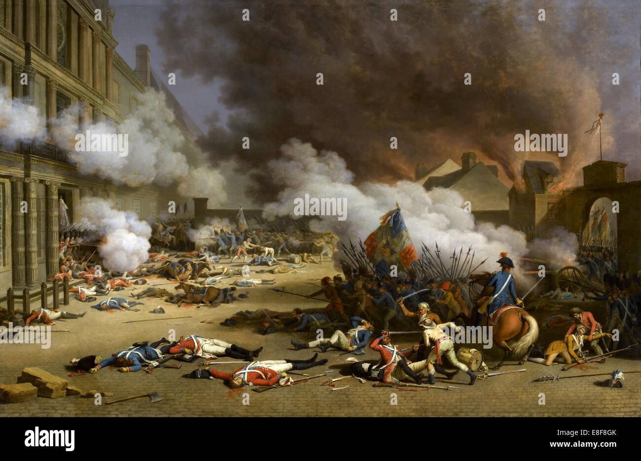 Der Aufstand von der 10. August 1792. Künstler: Bertaux, Jacques (1745-1818) Stockfoto