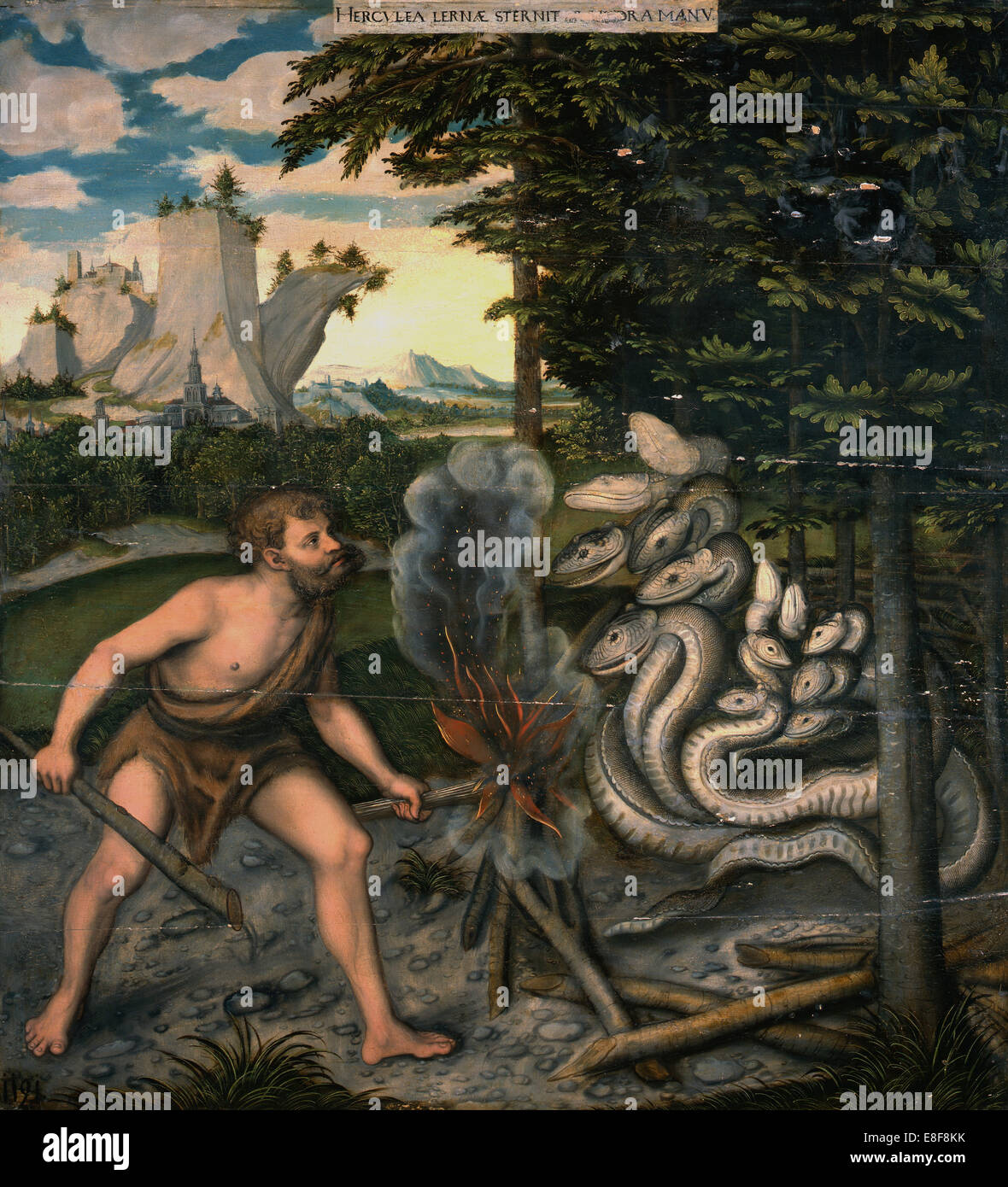 Herkules und der vielköpfigen Hydra (aus die Arbeiten des Herkules). Künstler: Cranach, Lucas, der ältere (1472-1553) Stockfoto