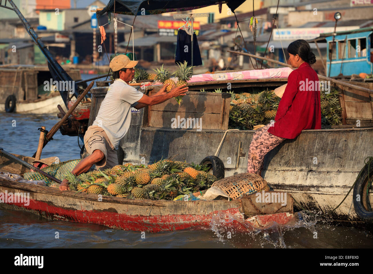 Vietnam, Mekong-Delta, Can Tho, Cai Rang schwimmende Markt Stockfoto