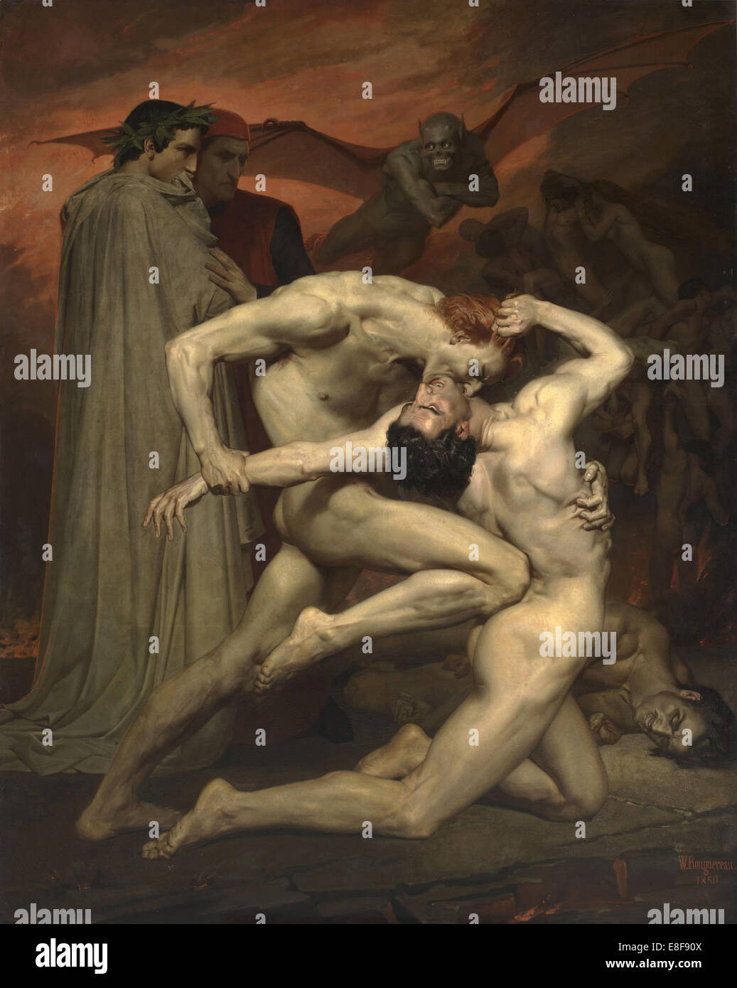 Dante und Vergil in der Hölle. Künstler: Bouguereau, William-Adolphe (1825-1905) Stockfoto